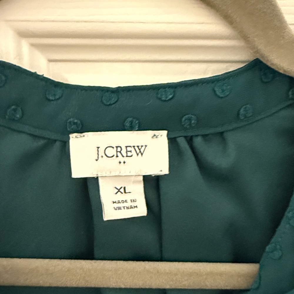 J. Crew Green Ruffle Blouse - Picture 9 of 9